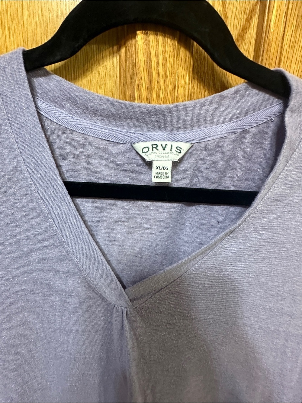 Orvis Lavender V-Neck Short Sleeve Tee - Picture 4 of 8